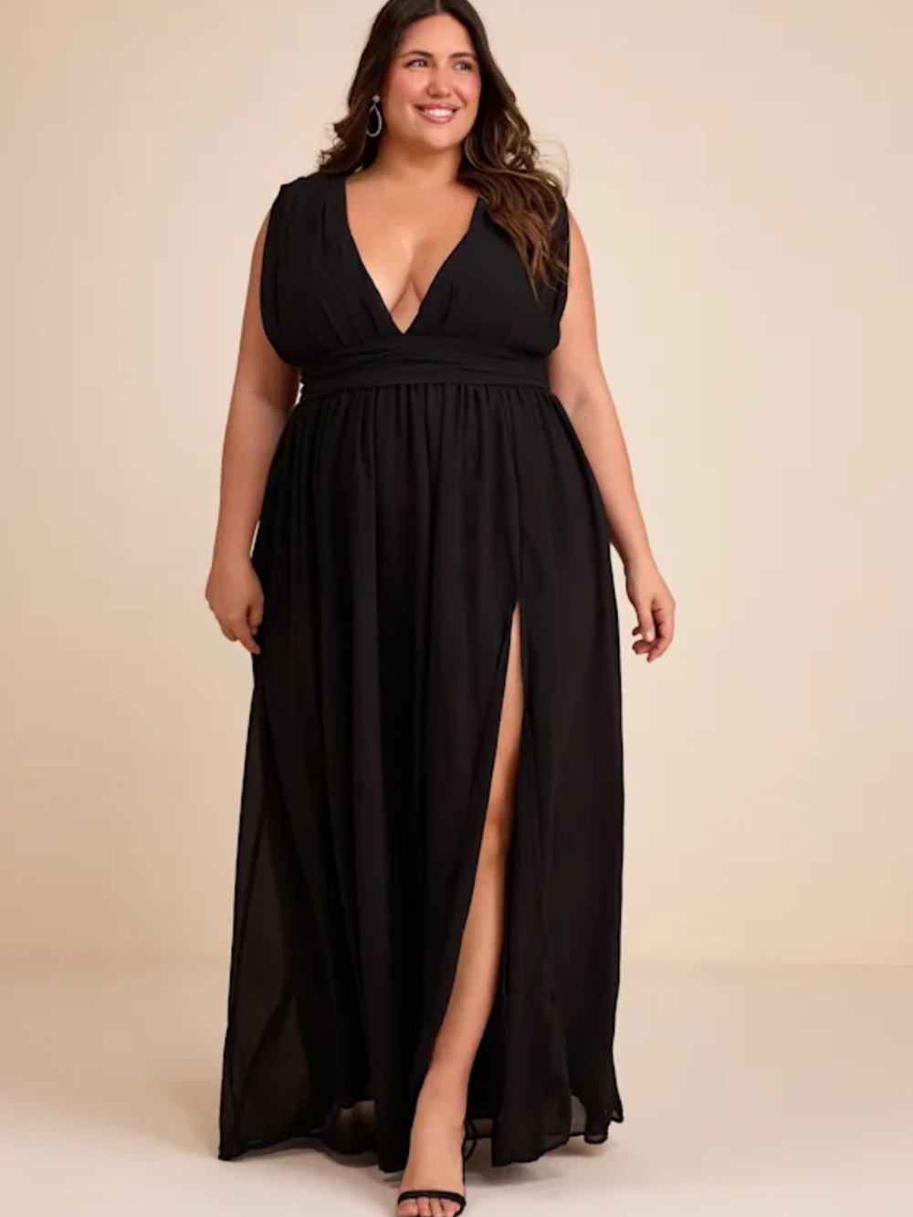 Lulu's Heavenly Hues Black Maxi Dress large $99 still on lulus site - Picture 4 of 13